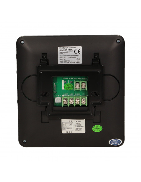 Zestaw wideodomofonowy, bezsłuchawkowy, kolor, LCD 4,3", czarny, DUX