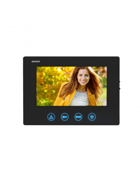 Zestaw wideodomofonowy bezsłuchawkowy, kolor,  LCD 7", z szyfratorem, natynkowy, czarny, CERES