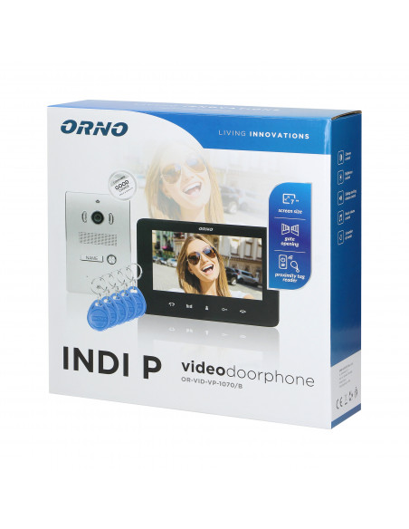  Zestaw wideodomofonowy bezsłuchawkowy, kolor,  LCD 7", z czytnikiem breloków zbliżeniowych, interkom, podtynkowy,...