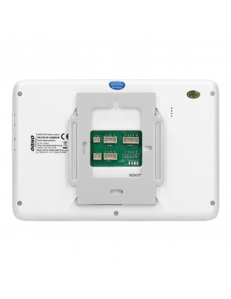 Zestaw wideodomofonowy, bezsłuchawkowy, kolor, LCD 7", interkom, z szyfratorem, natynkowy, biały, SCUTI