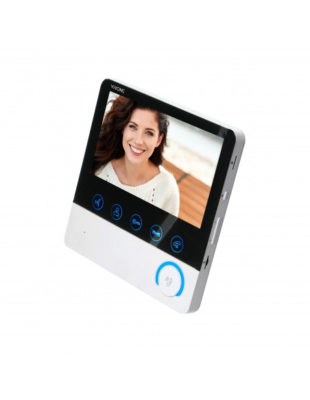 Bezsłuchawkowy zestaw wideo domofonowy CETI, monitor 7" z kartą pamięci TF, czytnikiem kart i breloków, IP44