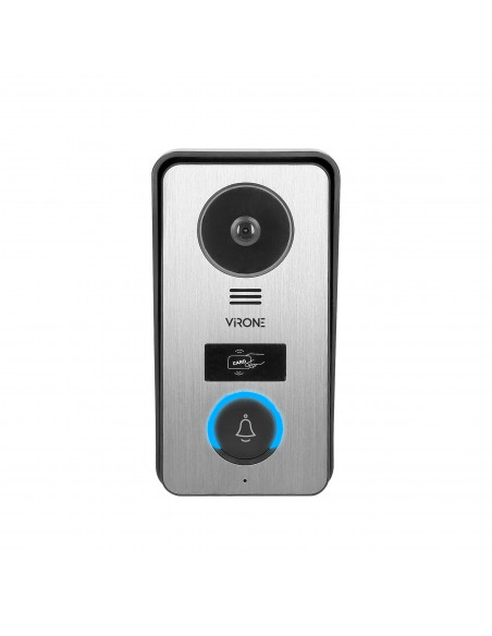 Bezsłuchawkowy zestaw wideo domofonowy CETI, monitor 7" z kartą pamięci TF, czytnikiem kart i breloków, IP44