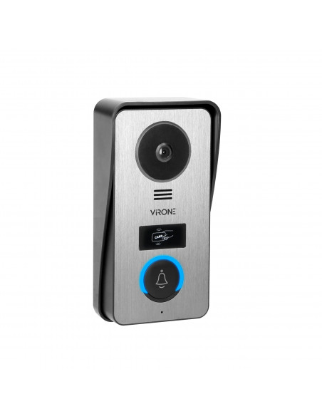 Bezsłuchawkowy zestaw wideo domofonowy CETI, monitor 7" z kartą pamięci TF, czytnikiem kart i breloków, IP44