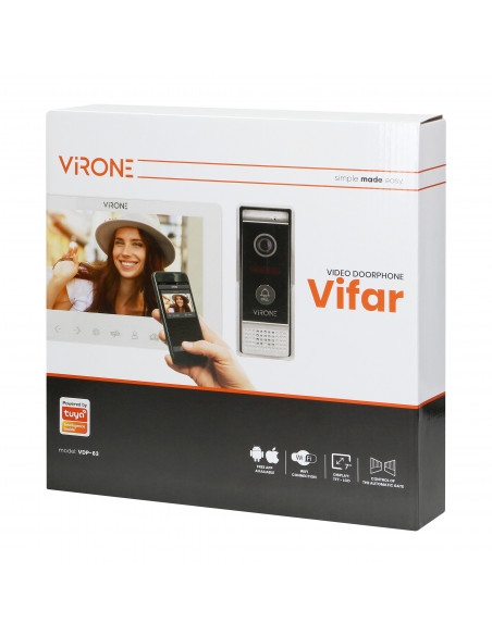  Zestaw wideo domofonowy, bezsłuchawkowy, kolor, LCD 7", menu OSD, WI-FI + APP na telefon, sterowanie bramą, biały,...