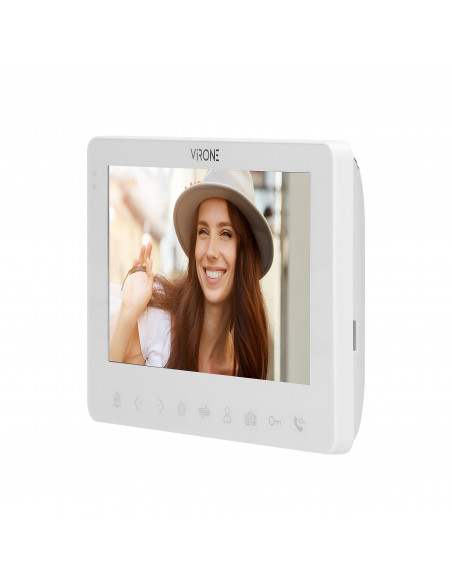  Zestaw wideo domofonowy, bezsłuchawkowy, kolor, LCD 7", menu OSD, WI-FI + APP na telefon, sterowanie bramą, biały,...