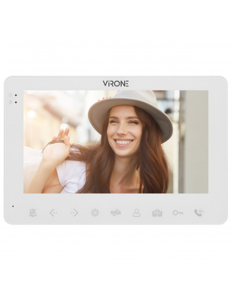  Zestaw wideo domofonowy, bezsłuchawkowy, kolor, LCD 7", menu OSD, WI-FI + APP na telefon, sterowanie bramą, biały,...