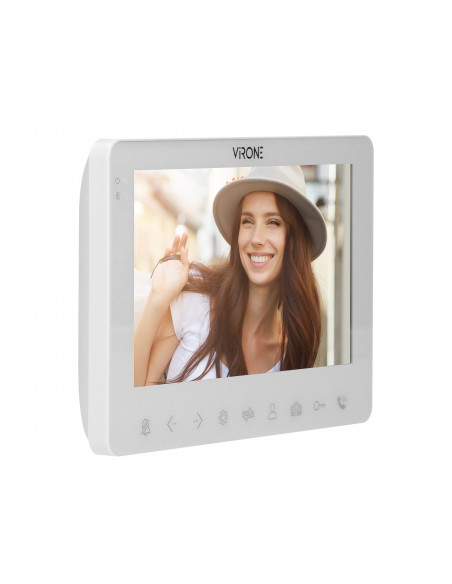  Zestaw wideo domofonowy, bezsłuchawkowy, kolor, LCD 7", menu OSD, WI-FI + APP na telefon, sterowanie bramą, biały,...