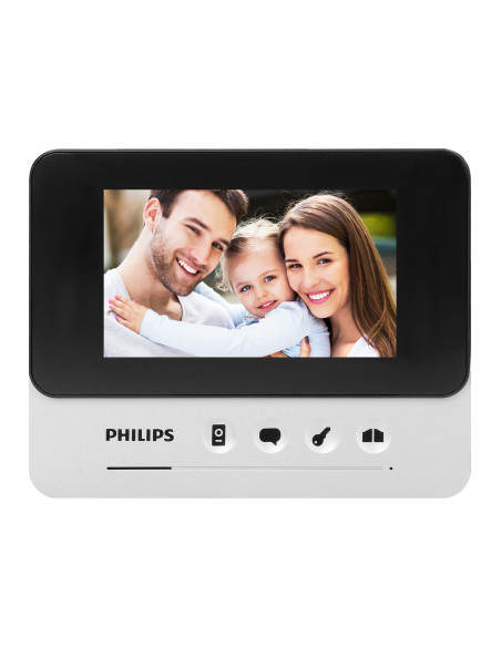 Philips WelcomeEye Compact,  Zestaw wideodomofonowy, bezsłuchawkowy, kolor, LCD 4,3", menu OSD, sterowanie bramą