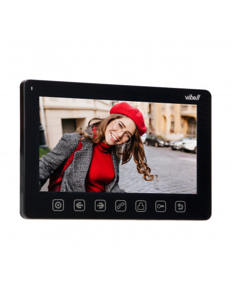 Zestaw wideodomofonowy, bezsłuchawkowy, kolor,  LCD 7", menu OSD, sterowanie bramą, czarny NOVEO