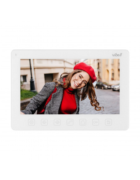 Zestaw wideodomofonowy, bezsłuchawkowy, kolor,  LCD 7", menu OSD, sterowanie bramą, biały 
NOVEO