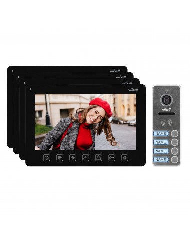 Zestaw wideodomofonowy 4-rodzinny,...