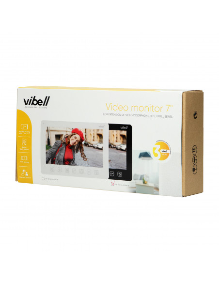 Wideo monitor bezsłuchawkowy, kolorowy,  LCD 7” do zastosowania w systemach VIBELL, czarny
