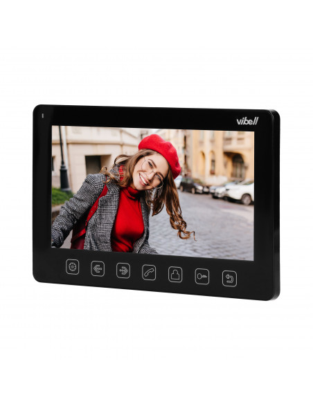 Wideo monitor bezsłuchawkowy, kolorowy,  LCD 7” do zastosowania w systemach VIBELL, czarny