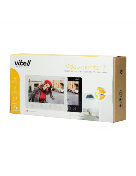 Wideo monitor bezsłuchawkowy, kolorowy,  LCD 7” do zastosowania w systemach VIBELL, biały