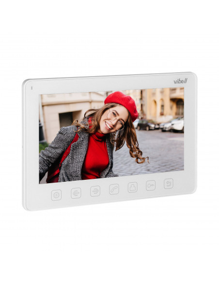 Wideo monitor bezsłuchawkowy, kolorowy,  LCD 7” do zastosowania w systemach VIBELL, biały