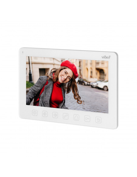 Wideo monitor bezsłuchawkowy, kolorowy,  LCD 7” do zastosowania w systemach VIBELL, biały