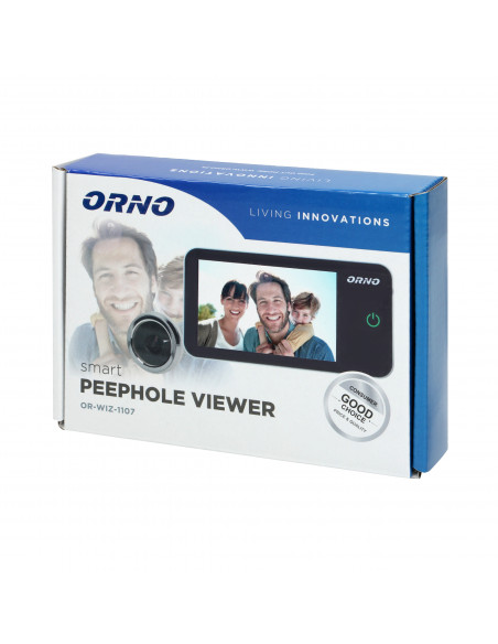 Elektroniczny wizjer do drzwi 4", szerokokątny obiektyw, bateryjny, srebrny