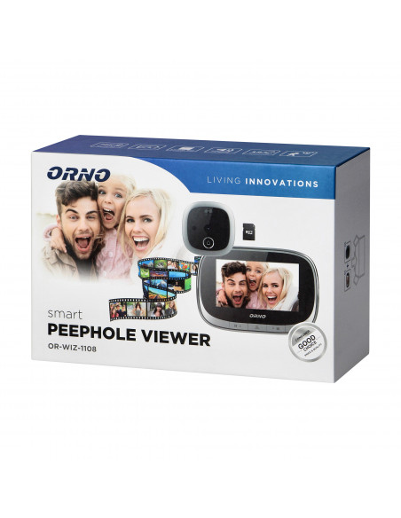  Elektroniczny wizjer do drzwi z wbudowanym czujnikiem ruchu oraz  wyświetlaczem LCD 4,3 cala, funkcja nagrywania na...