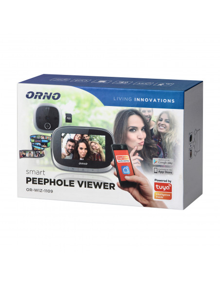  Elektroniczny wizjer do drzwi z wbudowanym czujnikiem ruchu oraz  wyświetlaczem LCD 4,3 cala, funkcja nagrywania na...