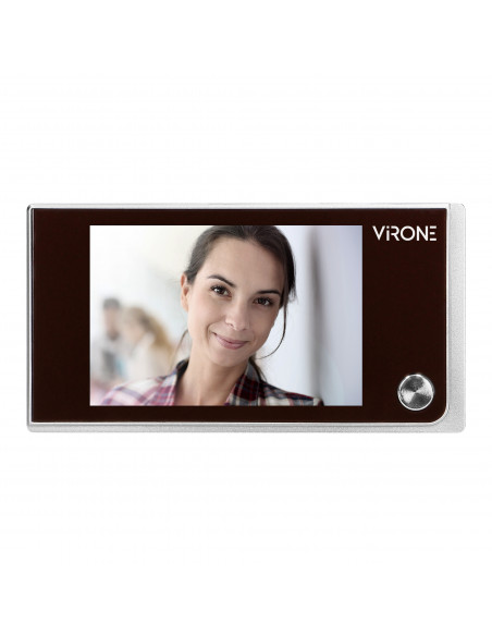 Elektroniczny wizjer do drzwi LCD 3,5", szerokokątny obiektyw, bateryjny, srebrny