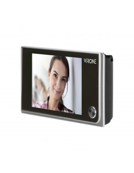 Elektroniczny wizjer do drzwi LCD 3,5", szerokokątny obiektyw, bateryjny, srebrny