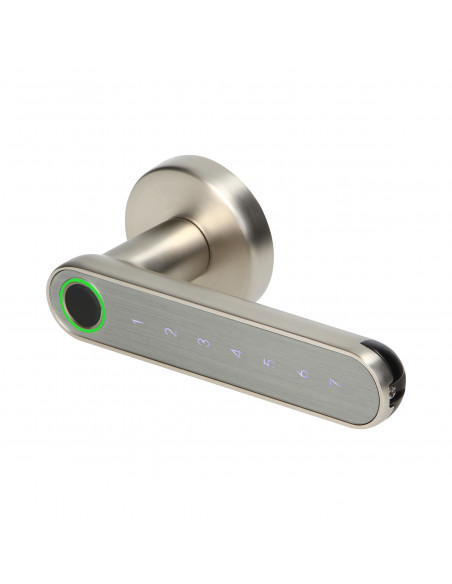 Klamka szyfrowa z klawiaturą dotykową i funkcją smart - czytnik linii papilarnych, Bleutooth 4.0, nikiel