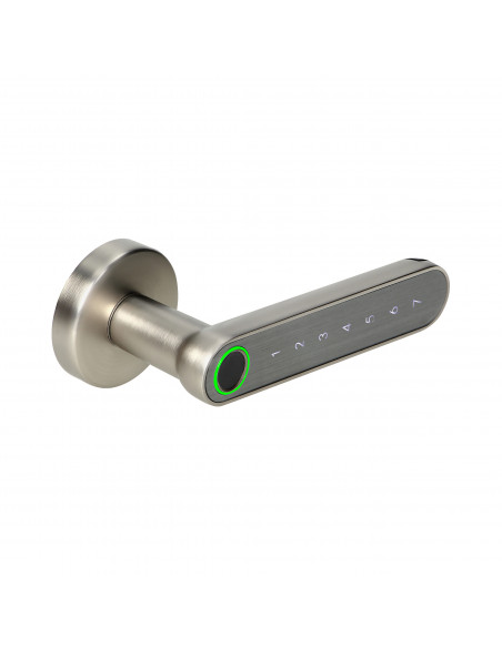 Klamka szyfrowa z klawiaturą dotykową i funkcją smart - czytnik linii papilarnych, Bleutooth 4.0, nikiel