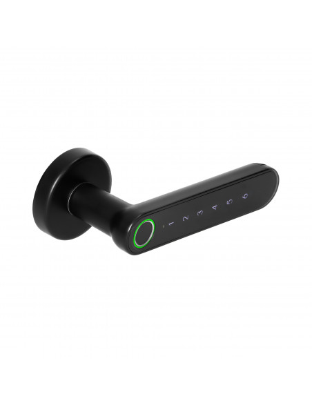 Klamka szyfrowa z klawiaturą dotykową i funkcją smart - czytnik linii papilarnych, Bleutooth 4.0, czarny