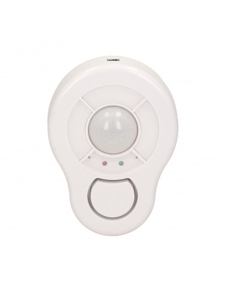 Mini alarm bezprzewodowy sufitowy z wbudowaną syreną sterowany pilotem, 5m, bateryjny