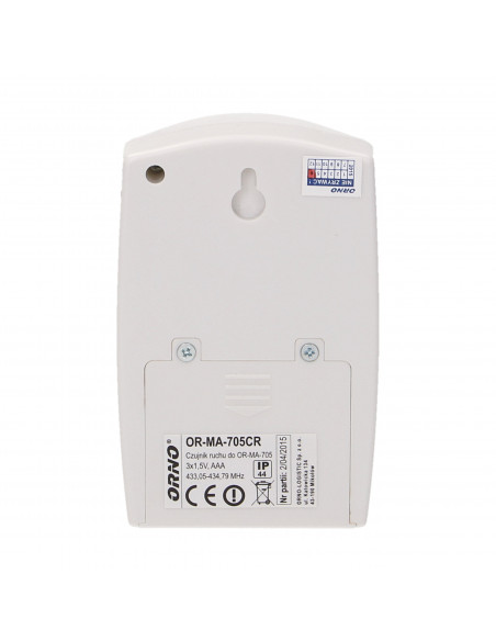 Czujnik ruchu z sygnalizacją bezprzewodową, IP44, 120m, learning system, bateryjny