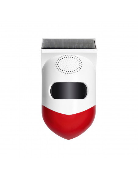 Alarm z wbudowaną syreną i baterią słoneczną, sterowany pilotem przez WiFi i TUYA