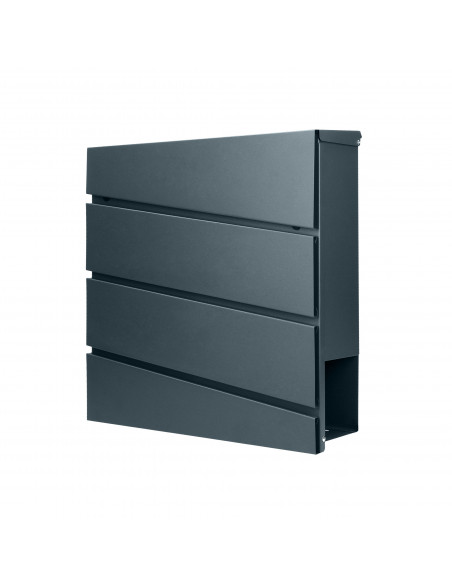 Skrzynka na listy BORNEO z galwanizowanej stali z  gazetnikiem, antracyt    