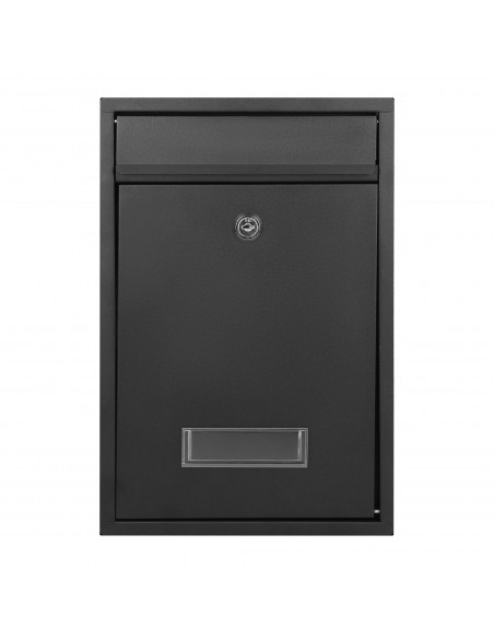 Skrzynka na listy BALI z galwanizowanej stali, mała z  wizytownikiem, kolor czarny    