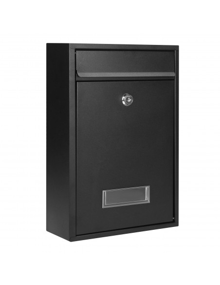 Skrzynka na listy BALI z galwanizowanej stali, mała z  wizytownikiem, kolor czarny    