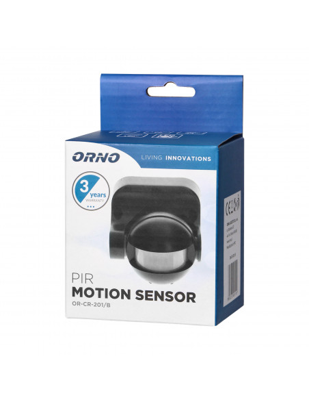 Czujnik ruchu 180st., pionowa regulacja, IP44, 1200W, czarny