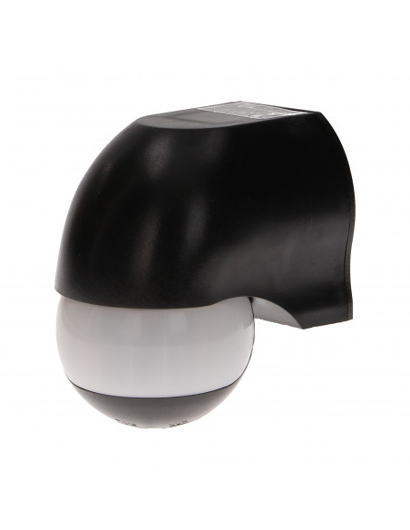 Czujnik ruchu 180st., regulacja pionowa i pozioma, IP44, 1200W, czarny