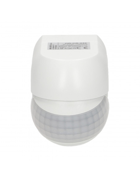 Czujnik ruchu 180st. IP44, 800W, mini, biały