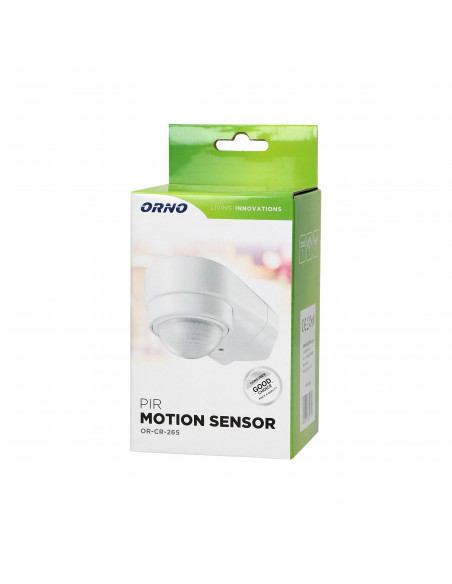 Czujnik ruchu 240st. IP65, 1200W, 2 sensory, 3 rodzaje montażu, biały