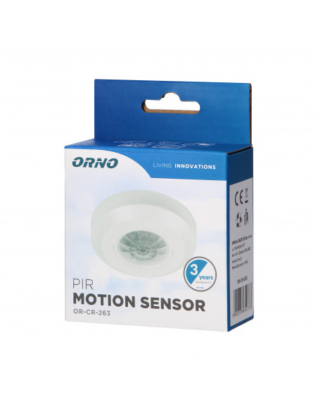 Czujnik ruchu 360st. IP20, 400W, mini, Ø76/20,2 mm