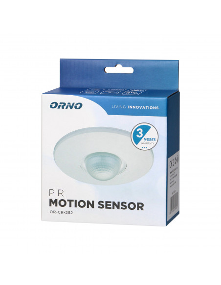 Czujnik ruchu 360 st. IP20, 2000W, 3 sensory, regulacja zasięgu Ø3m-16m