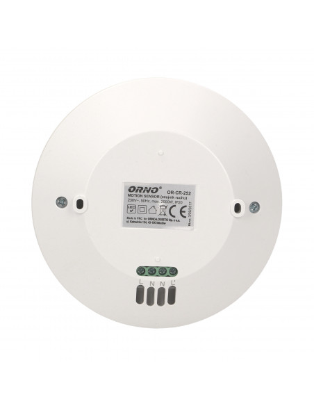 Czujnik ruchu 360 st. IP20, 2000W, 3 sensory, regulacja zasięgu Ø3m-16m