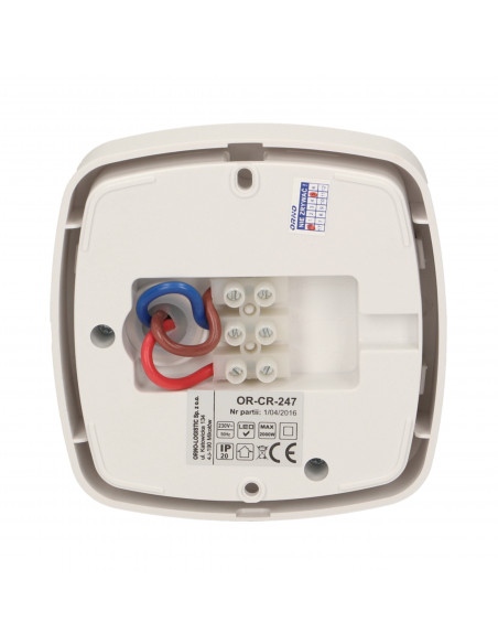 Czujnik ruchu 360st, strefowy, IP20, 2000W