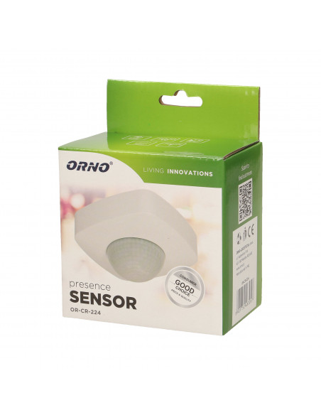 Czujnik ruchu i obecności 360st. IP20, 2000W, 
3 sensory