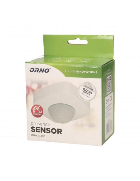 Czujnik ruchu i obecności 360st, IP65, 2000W, 
3 sensory