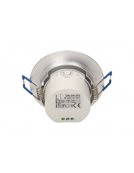 Czujnik ruchu 360st. IP20, 1200W, aluminium, do sufitów podwieszanych, regulacja położenia sensora