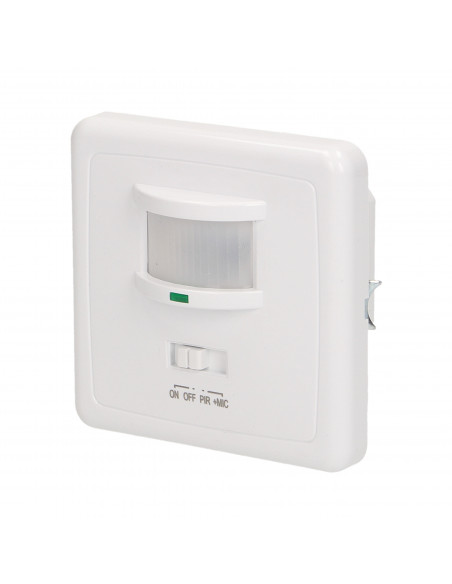 Czujnik ruchu i dźwięku 160 st. IP20, do puszki, 500W, min. obciążenie 40W