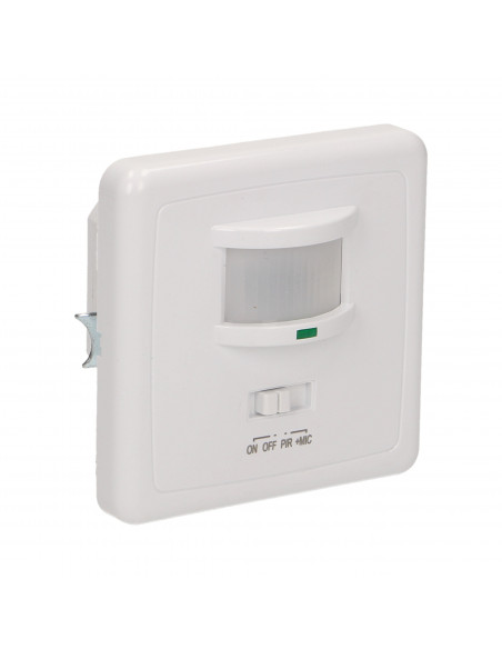 Czujnik ruchu i dźwięku 160 st. IP20, do puszki, 500W, min. obciążenie 40W