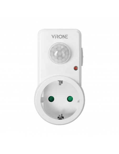 Gniazdkowy czujnik ruchu 120°, IP20, 280W, wersja Schuko