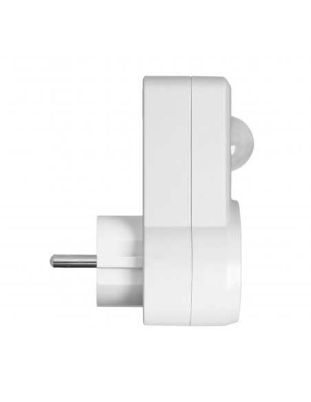 Gniazdkowy czujnik ruchu 120°, IP20, 280W, wersja Schuko