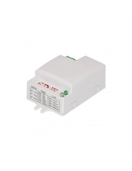 Mikrofalowy czujnik ruchu mini , 360/180st. z regulacją zworkową, IP20, 1200W